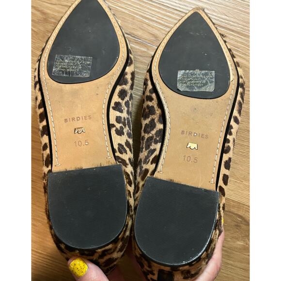 Birdies Women's The Goldfinch 15 Leopard Print Haircalf Pointed Flats-Size 10.5 - Picture 4 of 6